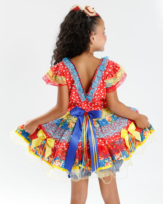VESTIDO JUNINO ROSALINA INFANTIL - J2099