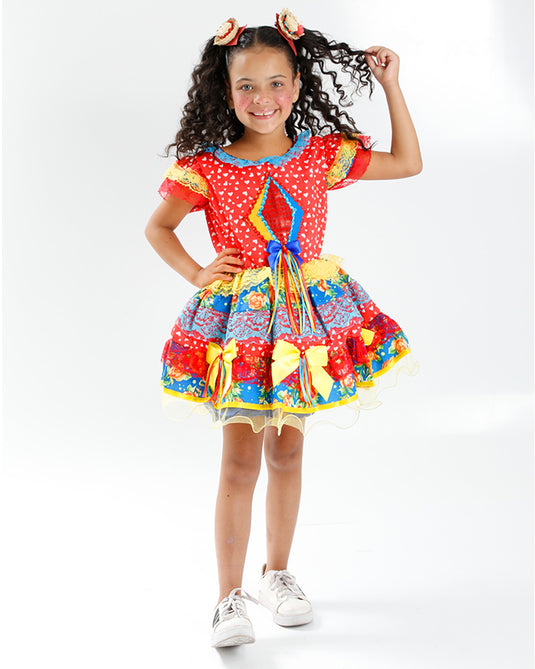 VESTIDO JUNINO ROSALINA INFANTIL - J2099