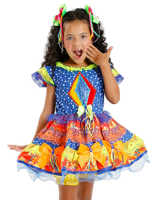 VESTIDO JUNINO ROSALINA INFANTIL - J2099