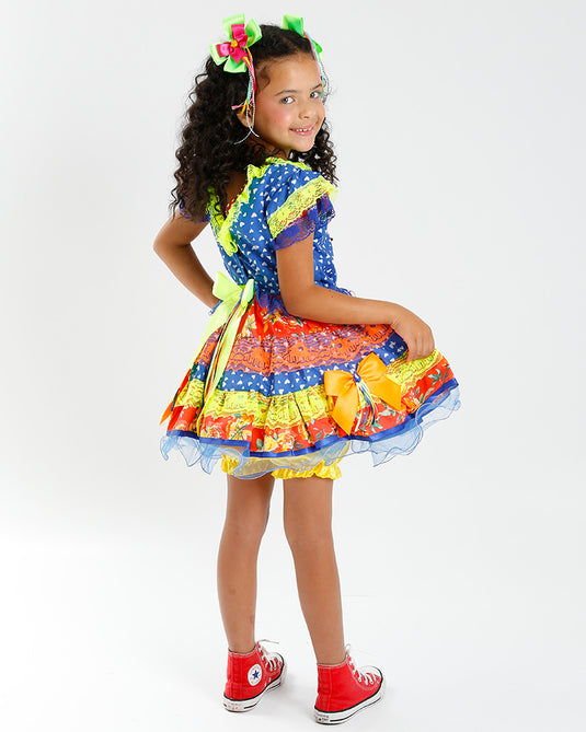 VESTIDO JUNINO ROSALINA INFANTIL - J2099