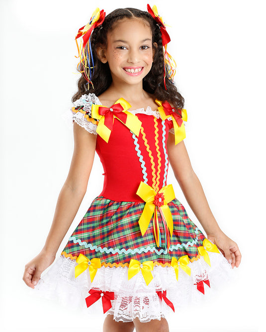 VESTIDO JUNINO ROSANA INFANTIL - J2093