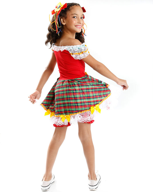 VESTIDO JUNINO ROSANA INFANTIL - J2093