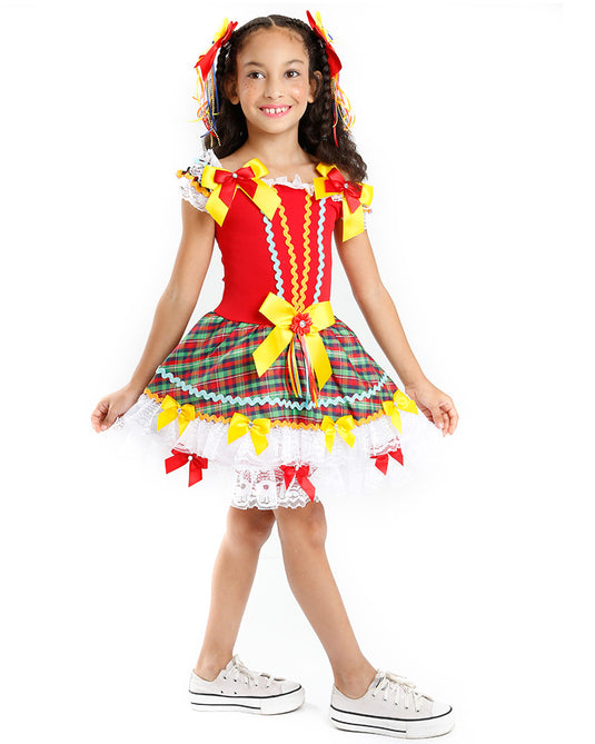 VESTIDO JUNINO ROSANA INFANTIL - J2093