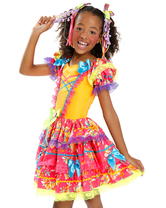 VESTIDO JUNINO ROSE INFANTIL - J2101