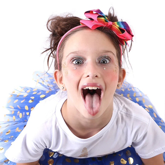 SAIA DE TULE CONFETE AZUL-OURO