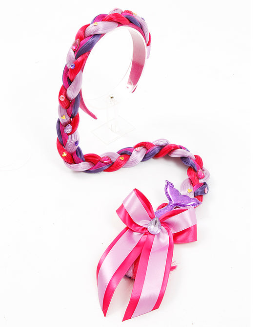 TIARA TRANÇA SEREIA-ROXO E PINK