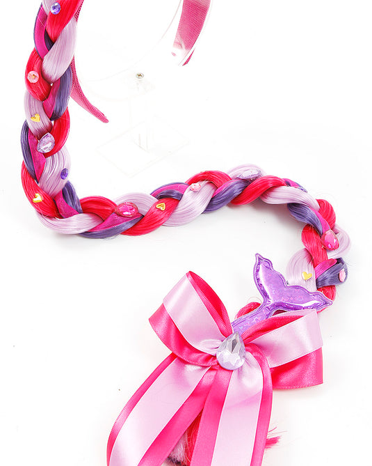 TIARA TRANÇA SEREIA-ROXO E PINK