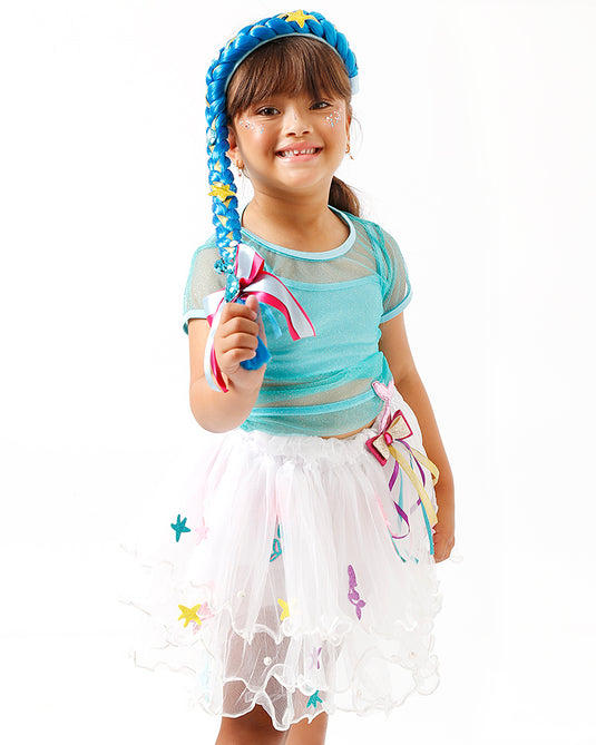 TIARA TRANÇA SEREIA-AZUL