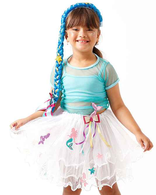 TIARA TRANÇA SEREIA-AZUL