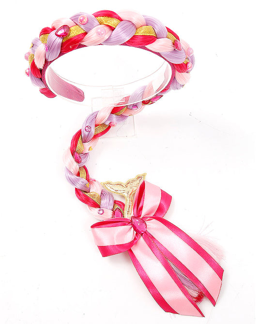 TIARA TRANÇA SEREIA-ROSA