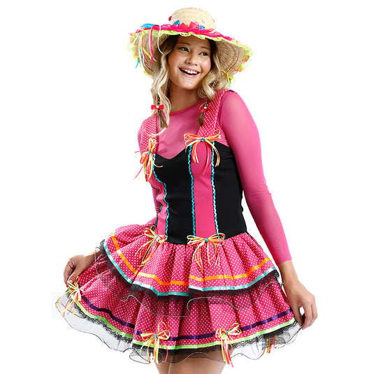 VESTIDO JUNINO CICLAME- ADULTO