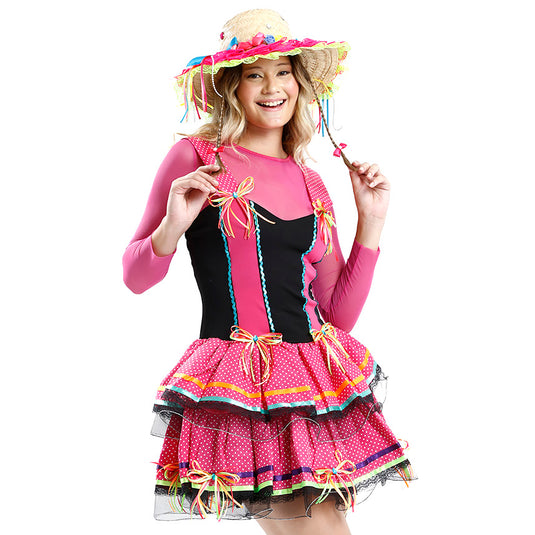 VESTIDO JUNINO CICLAME- ADULTO