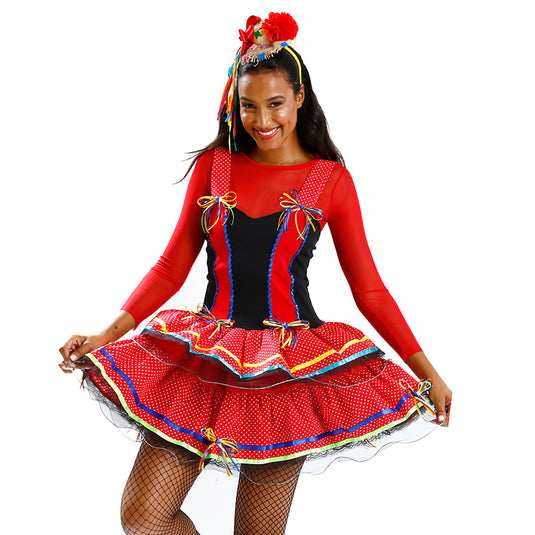 VESTIDO JUNINO CICLAME- ADULTO