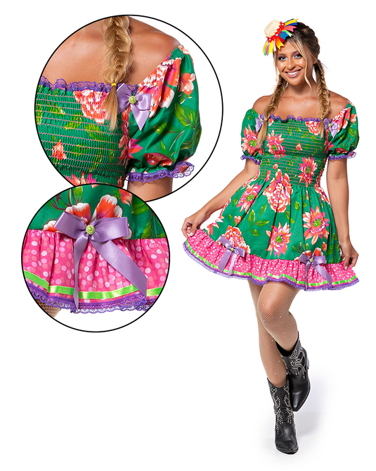 VESTIDO JUNINO ASTER ADULTO - J98008