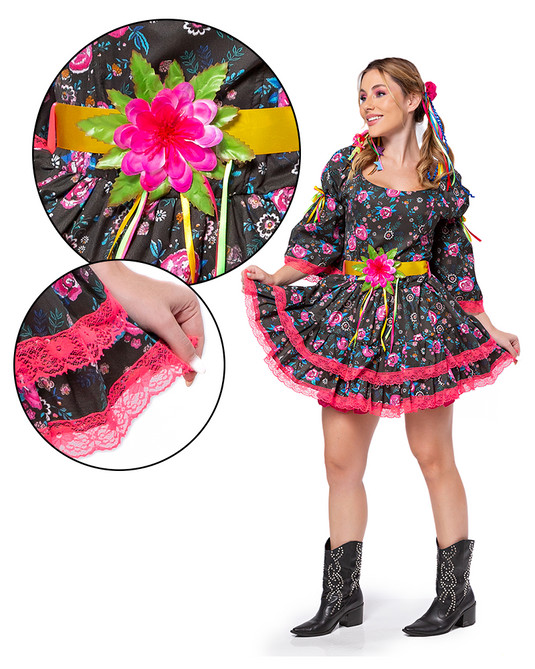 VESTIDO JUNINO CASSIS ADULTO - J98072