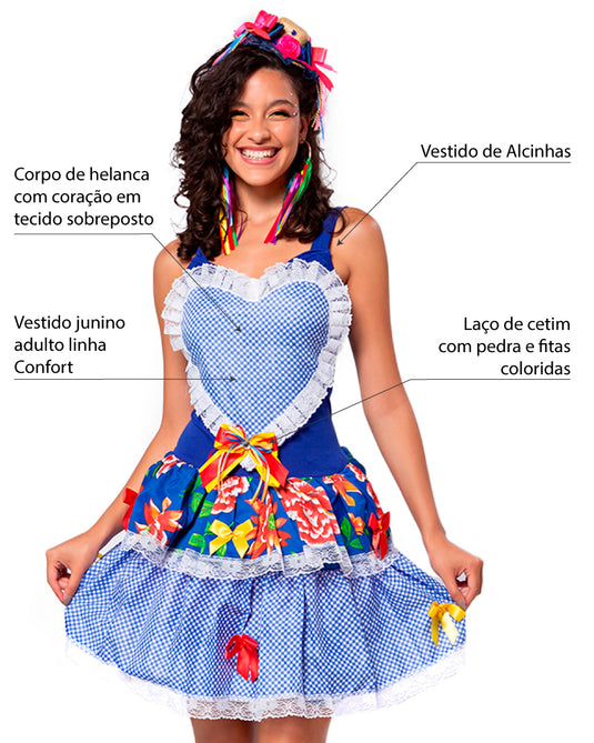 VESTIDO JUNINO ÁFRICA ADULTO - J91904