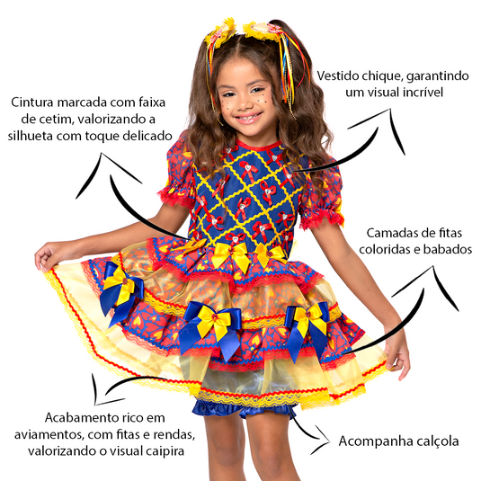 VESTIDO JUNINO AMENDOINZINHO – J2700