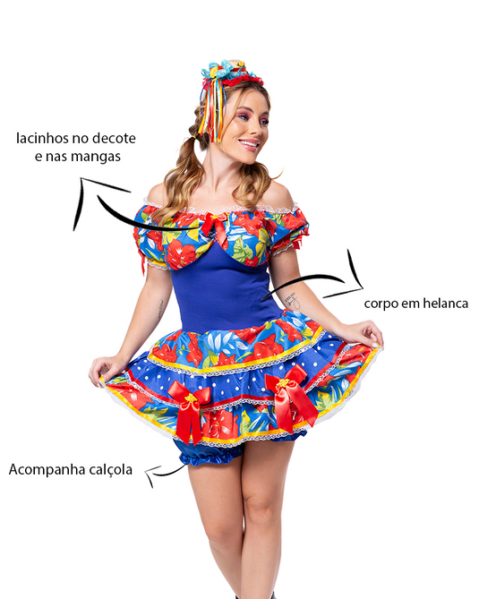 VESTIDO JUNINO ARUBA ADULTO - J91800