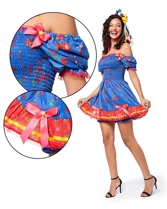 VESTIDO JUNINO ASTER ADULTO - J98008