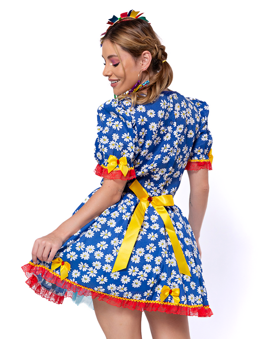 VESTIDO JUNINO CALENDULA ADULTO - J98067