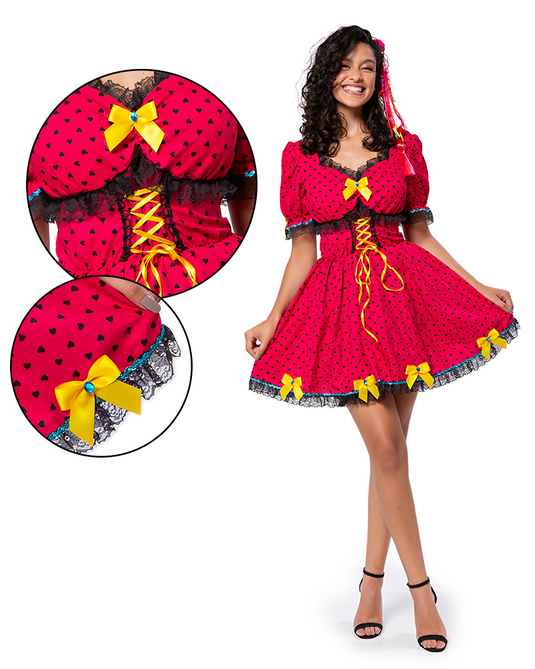 VESTIDO JUNINO CALENDULA ADULTO - J98067