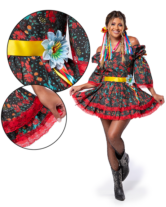 VESTIDO JUNINO CASSIS ADULTO - J98072