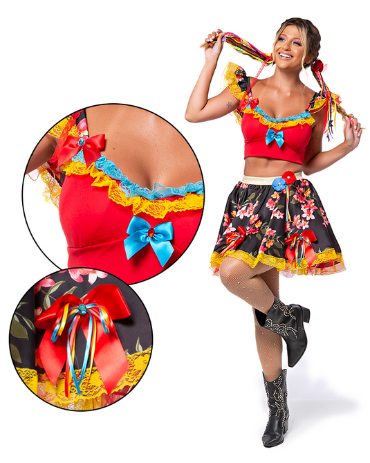 CONJUNTO CROPPED JUNINO FIGUS ADULTO - J98061