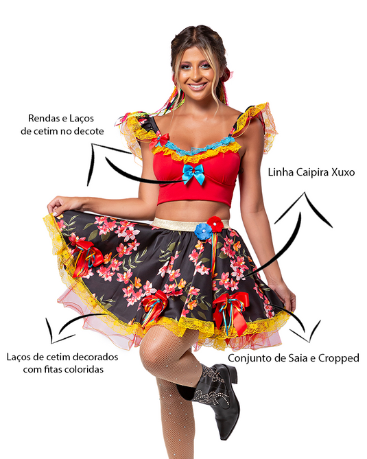CONJUNTO CROPPED JUNINO FIGUS ADULTO - J98061
