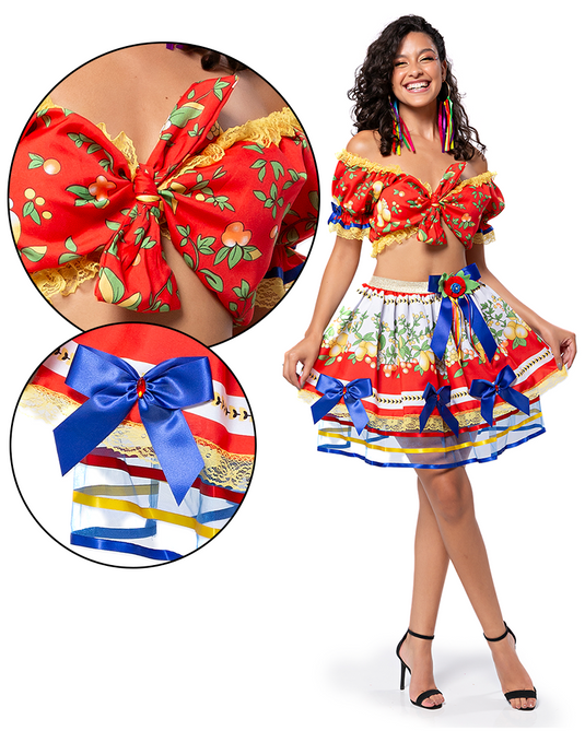 CONJUNTO CROPPED JUNINO FILLETTY ADULTO - J98055