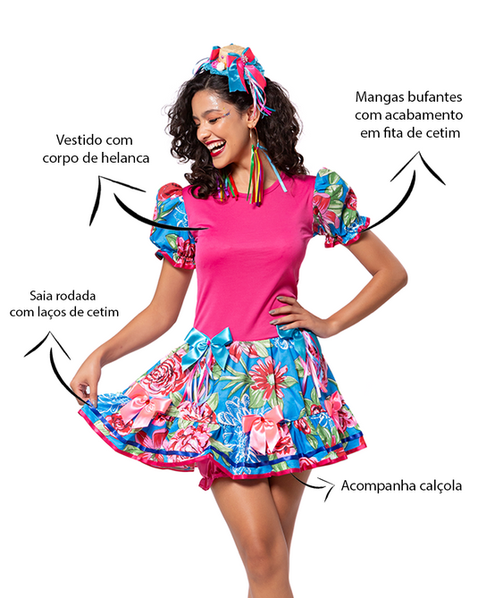 VESTIDO JUNINO MARIA ANALU ADULTO - J91775
