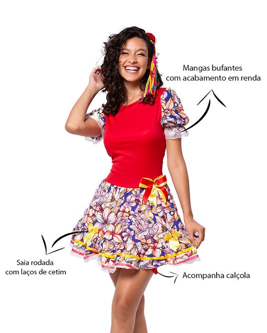 VESTIDO JUNINO MARIA MARTA ADULTO - J1902