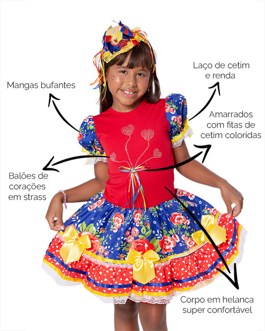 VESTIDO JUNINO NATACHA INFANTIL - J1766