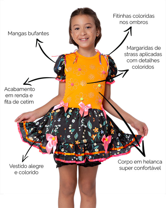 VESTIDO JUNINO NATALIA INFANTIL - J1789