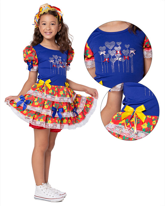 VESTIDO JUNINO NAVANNA INFANTIL - J1791
