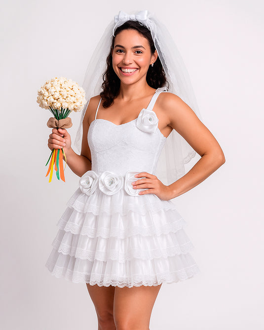 VESTIDO JUNINO NOIVA PAPOULA ADULTO - J99050