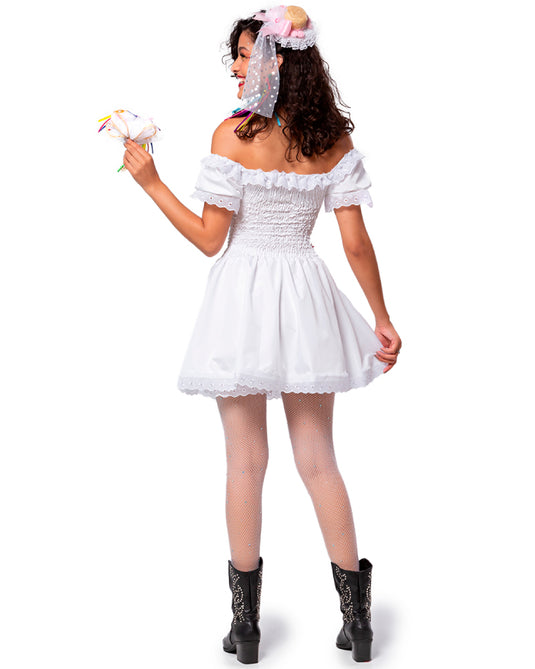 VESTIDO JUNINO NOIVA PAULETE ADULTO - J99021