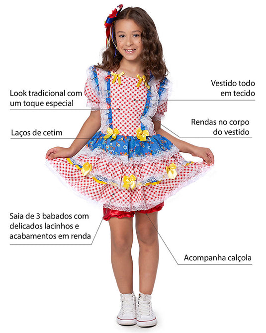 VESTIDO JUNINO SABRINA INFANTIL - J1770