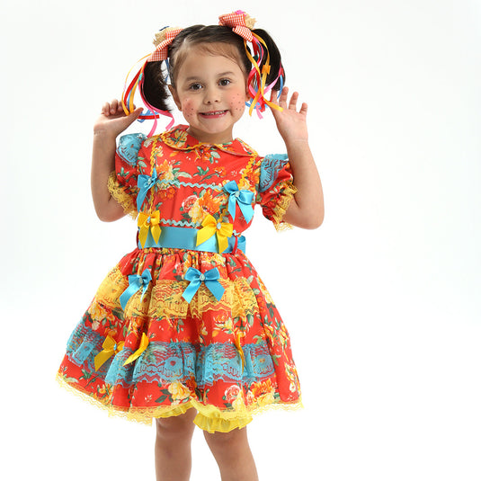 VESTIDO JUNINO CAMAFEU INFANTIL - J1561