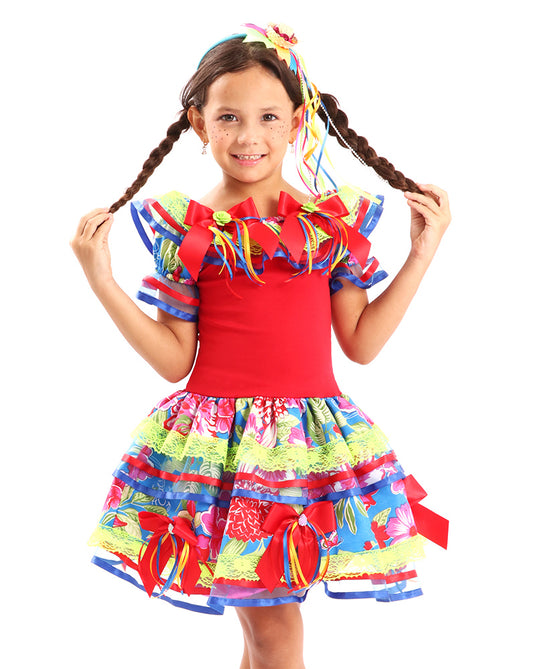 VESTIDO JUNINO RANYA INFANTIL - J2048