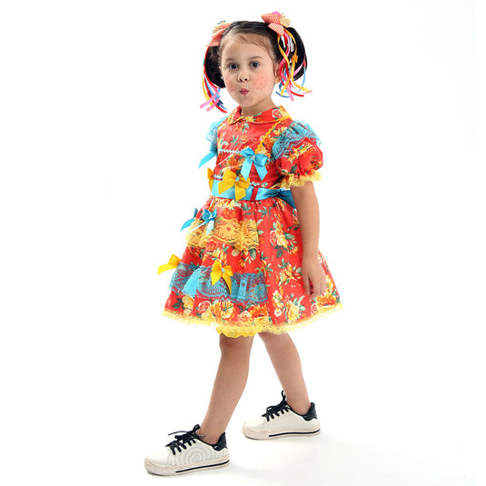 VESTIDO JUNINO CAMAFEU INFANTIL - J1561