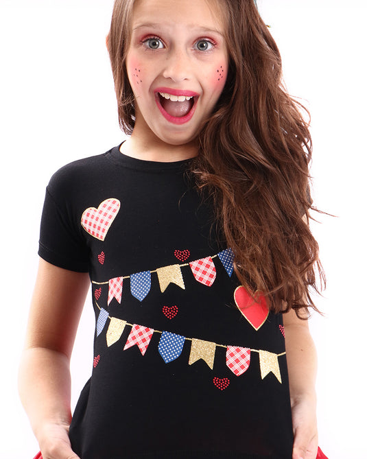CAMISETA JUNINA BANDEIROLA- INFANTIL
