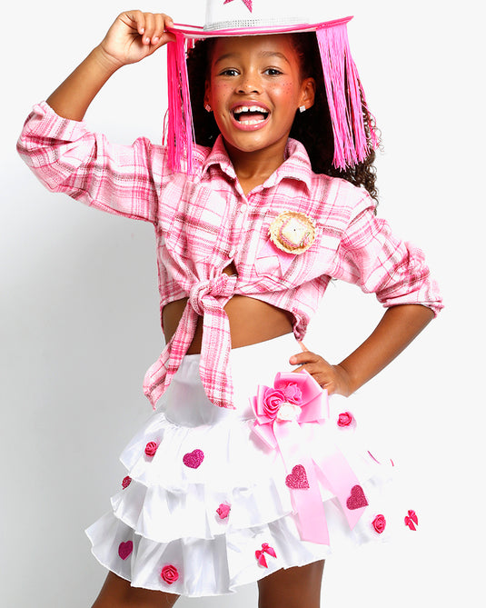 CAMISA JUNINA XADREZ FLANELA DE AMARRAR INFANTIL JILLY - J0699