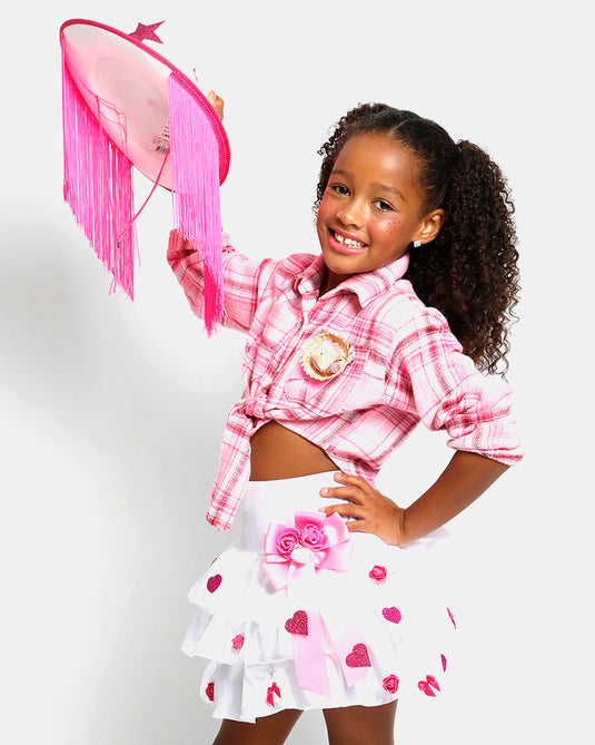 CAMISA JUNINA XADREZ FLANELA DE AMARRAR INFANTIL JILLY - J0699