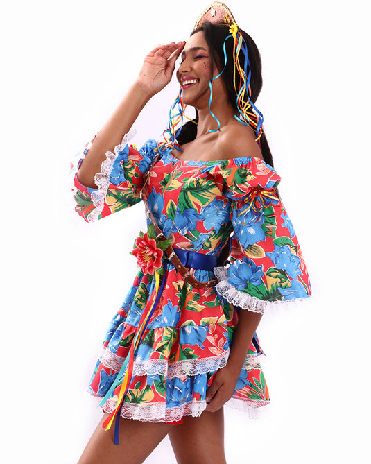 VESTIDO JUNINO CASSIS ADULTO - J98072