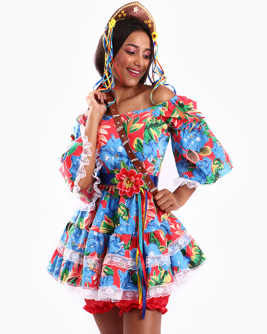VESTIDO JUNINO CASSIS ADULTO - J98072