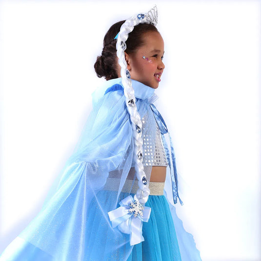 TIARA TRANÇA PRINCESA AZUL BEBÊ/NEVE