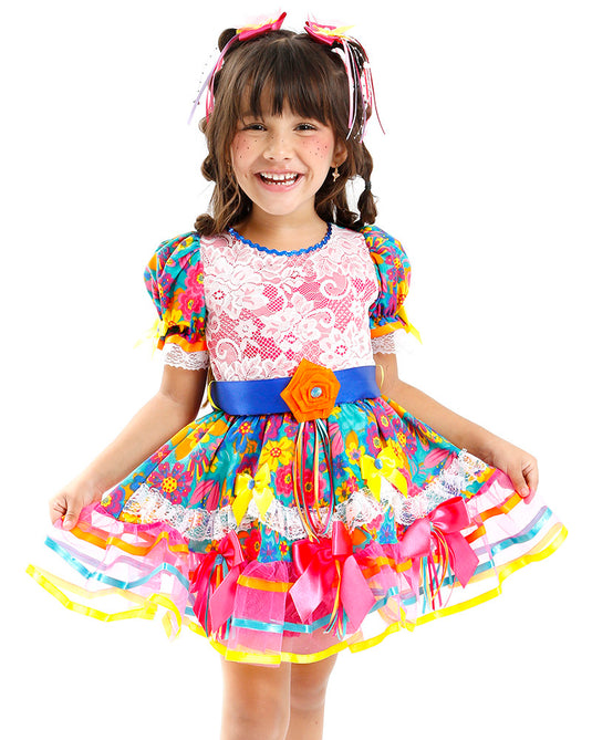 VESTIDO JUNINO ROBERTA INFANTIL - J2083