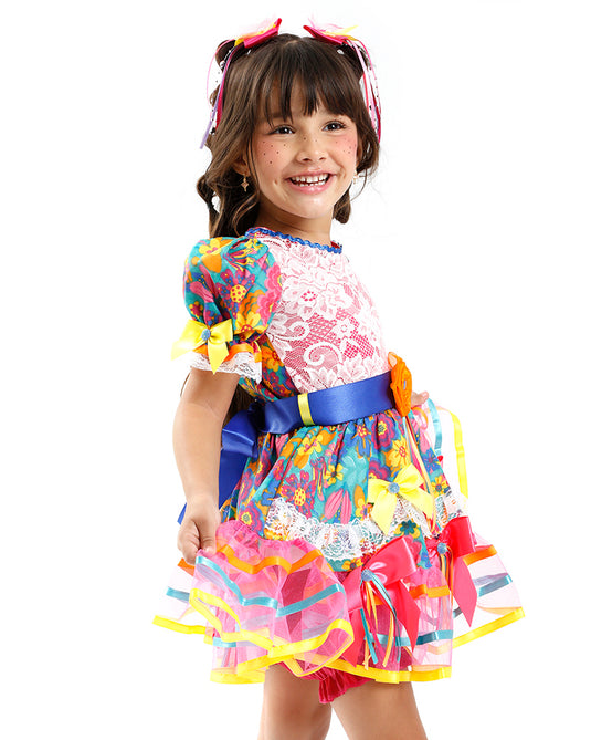 VESTIDO JUNINO ROBERTA INFANTIL - J2083