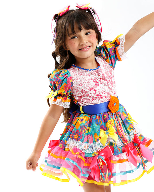 VESTIDO JUNINO ROBERTA INFANTIL - J2083