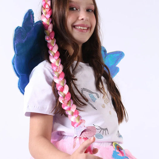 TIARA TRANÇA UNICÓRNIO ROSA BEBE E LILÁS